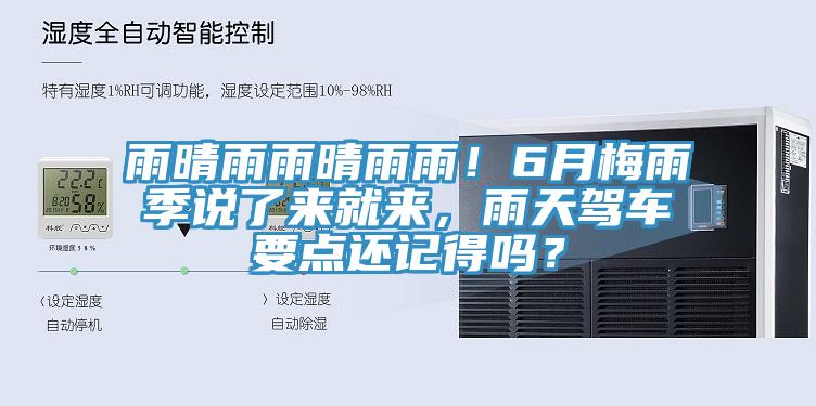 雨晴雨雨晴雨雨！6月梅雨季說了來就來，雨天駕車要點(diǎn)還記得嗎？